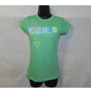 Split T-shirt Green XS Womens Tee NWOT